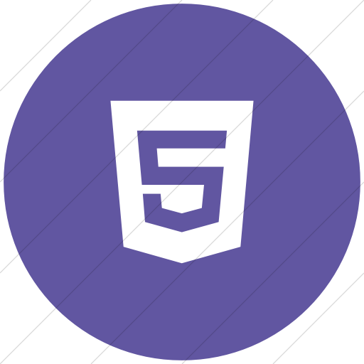 Flat Circle White On Purple Bootstrap Font Awesome