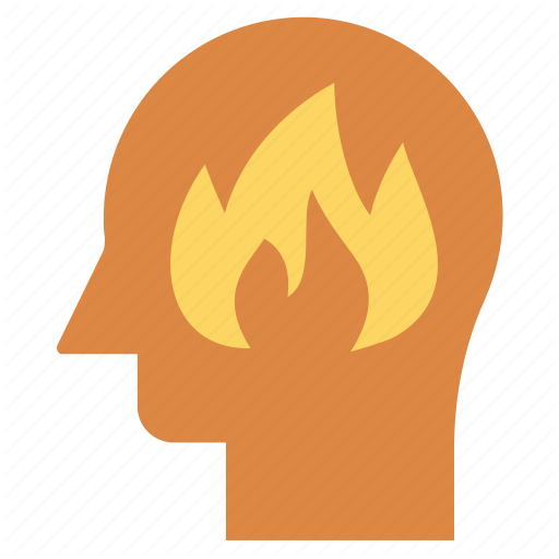 Fire, Flame, Head, Human Head, Mind, Thinking Icon