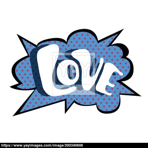 Bright Blue Vector Speech Bubble Love Colorful Emotional Icon