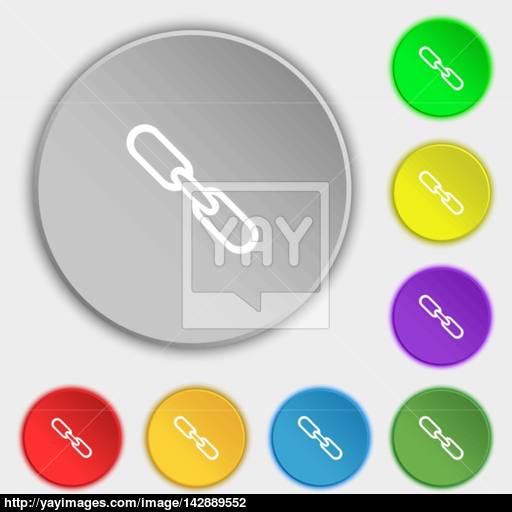 Link Sign Icon Hyperlink Chain Symbol Symbols On Eight Flat