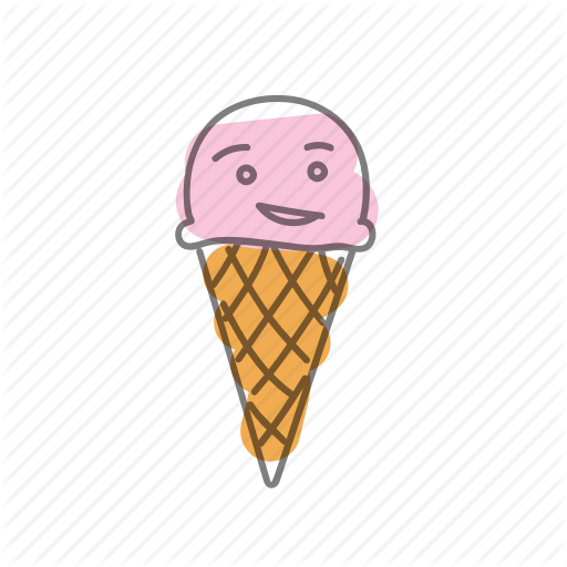 Characters, Food, Ice Cream, Ice Cream, Pink Icon