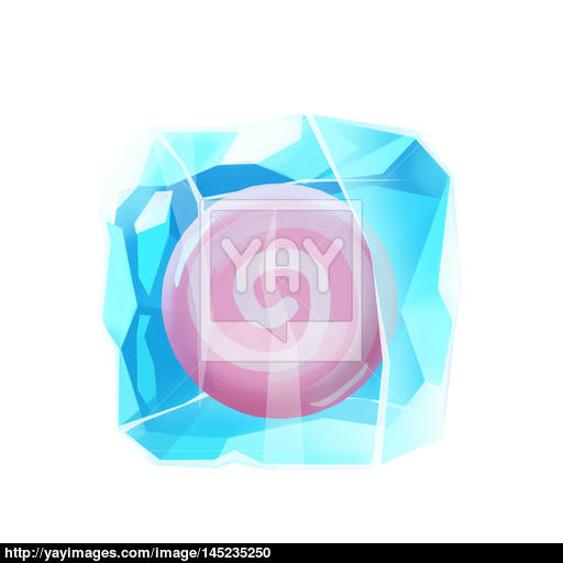 Illustration Elements Set Ice Cube Realistic Cartoon Life Style