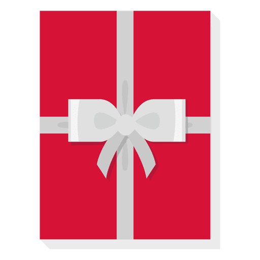 Red Gift Box Silver Bow Icon