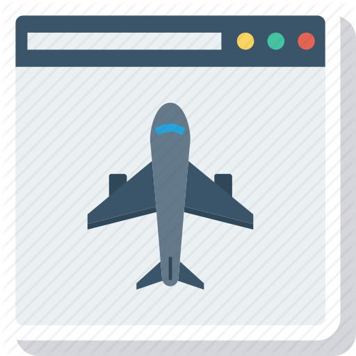 Airplane, Browser, Internet, Landing, Page, Window Icon