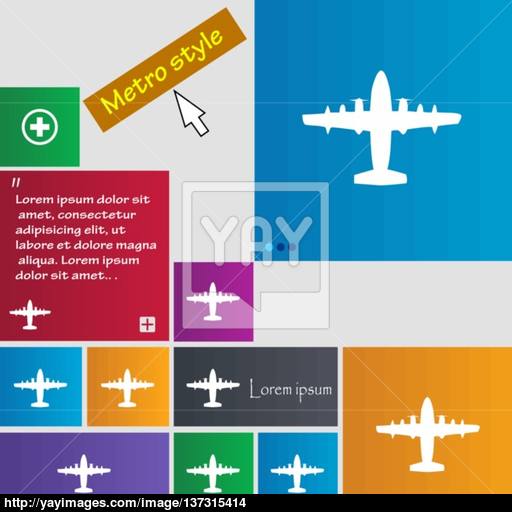 Aircraft Icon Sign Buttons Modern Interface Website Buttons