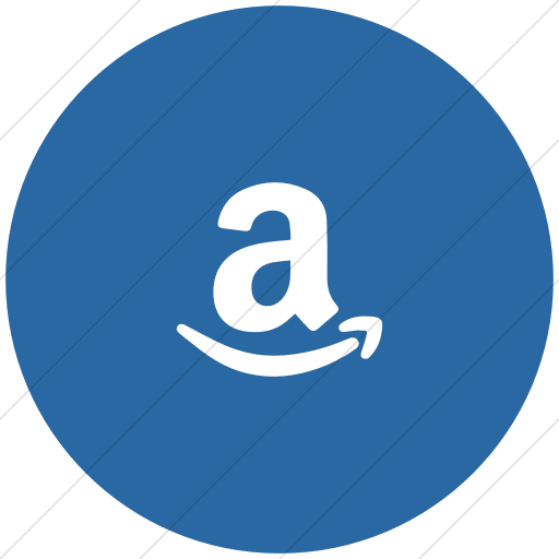 Flat Circle White On Blue Foundation Social Amazon Icon