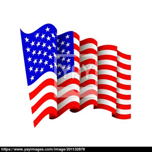 American Flag Icon Isolated Waving Icon Of United States