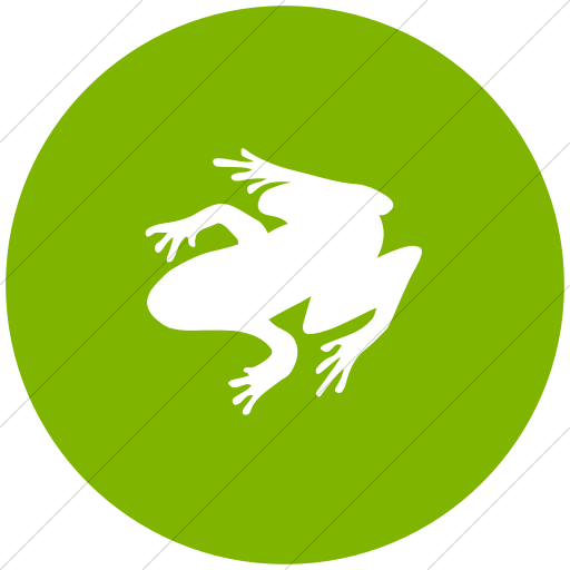 Flat Circle White On Green Animals Frog Icon