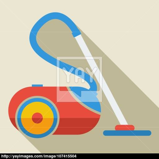 Modern Flat Design Concept Icon Vacuum Cleaner Vector Illustrat