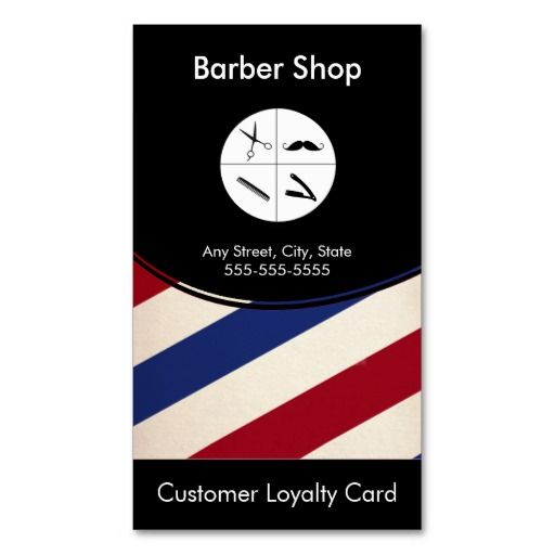Barber Shop Loyalty Business Card Punch Card Barber