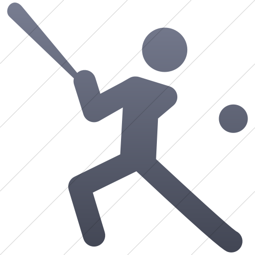 Simple Blue Gray Gradient Sports Baseball Icon
