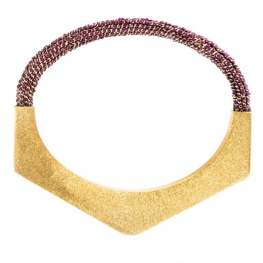 Groove Semi Hexagonal Bracelet In Yellow Gold