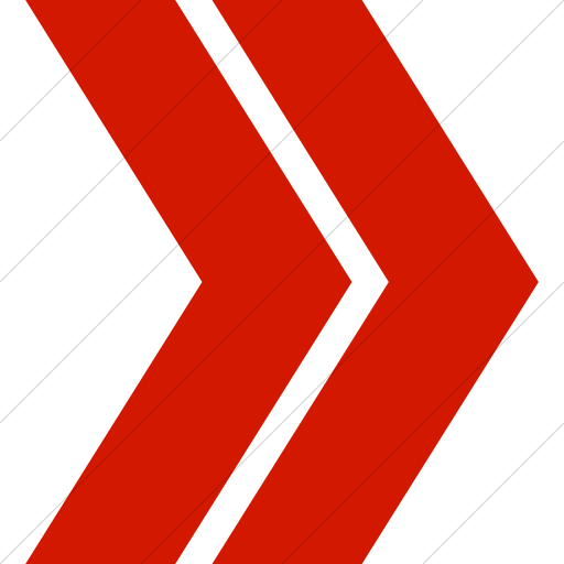 Simple Red Classic Arrows Double Chevron Right Icon