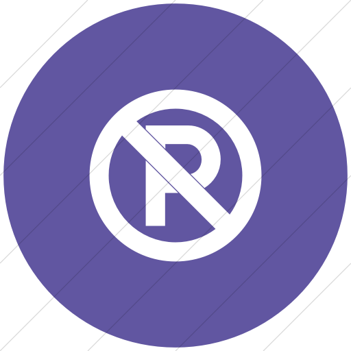 Flat Circle White On Purple Aiga No Parking Icon