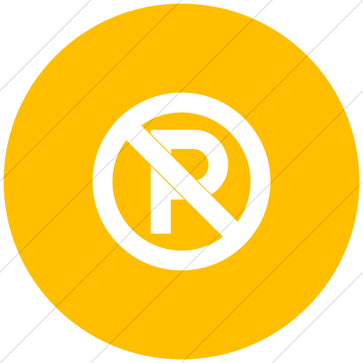 Flat Circle White On Yellow Aiga No Parking Icon