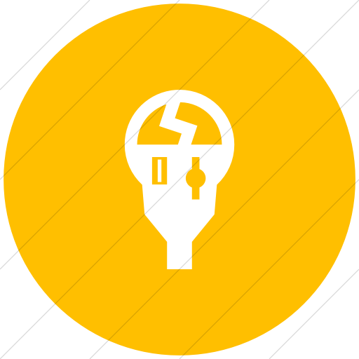 Flat Circle White On Yellow Iconathon Broken Parking