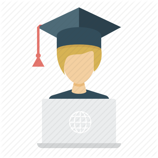 E Learning, Girl, Online Education, Student, Student Cap Icon