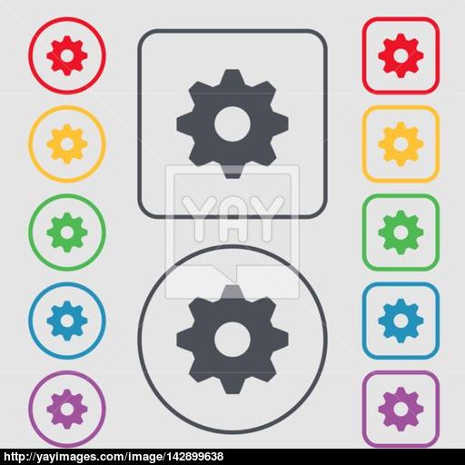 Cog Settings Sign Icon Cogwheel Gear Mechanism Symbol Symbols