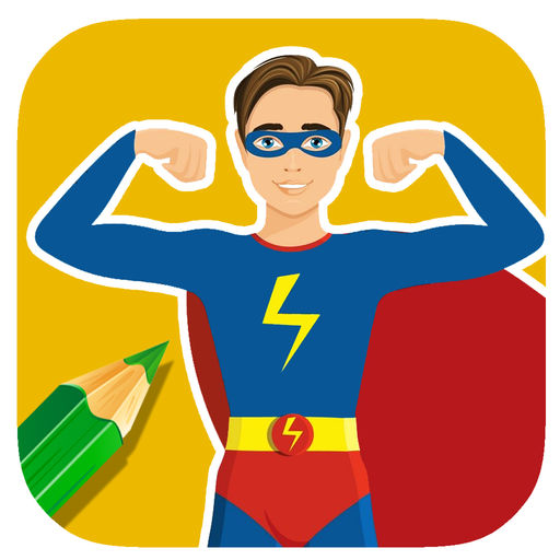 Superhero Mask Coloring Book Game For Kids