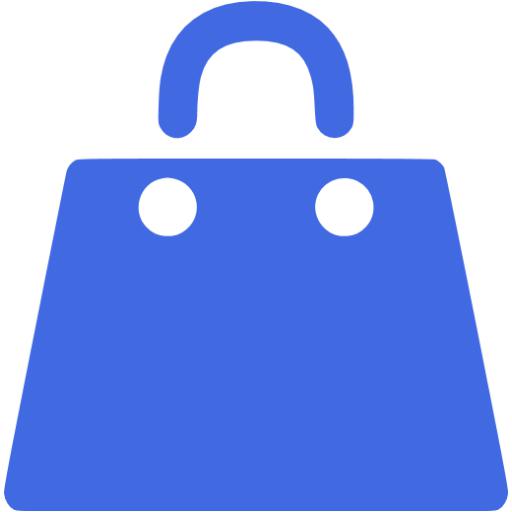 Royal Blue Shopping Bag Icon