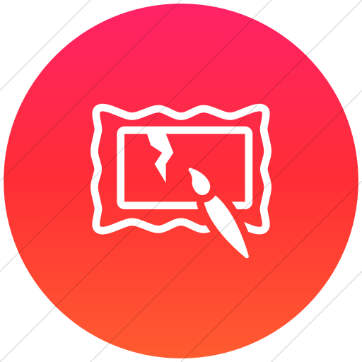 Flat Circle White On Ios Orange Gradient Iconathon Art