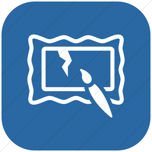 Flat Rounded Square White On Blue Iconathon Art