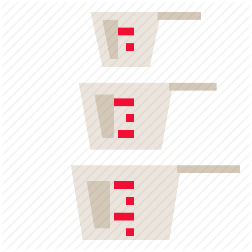 Cookware, Cup, Ingredients, Measuring, Mix, Powder, Ratio Icon