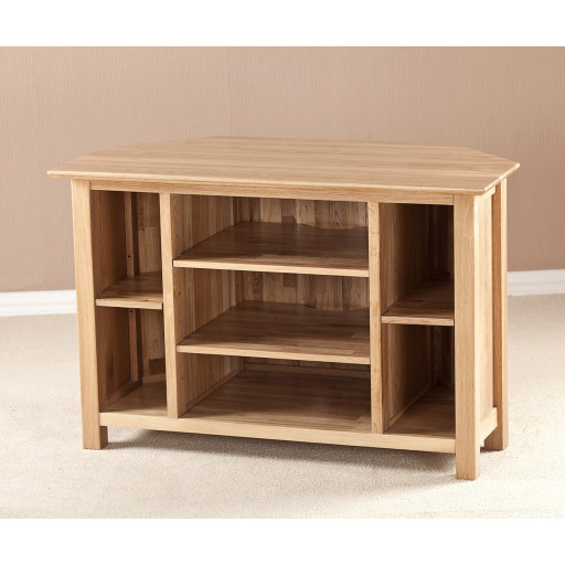 Montana Solid Oak Large Tv Unit With Glass Doors