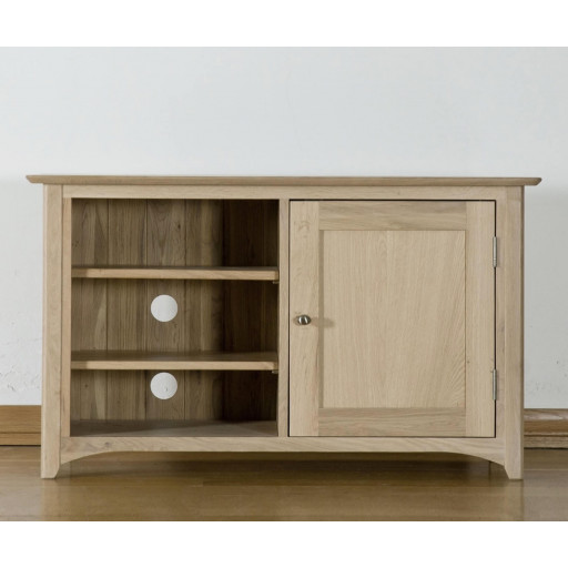 Teslar Solid Oak Corner Video Unit