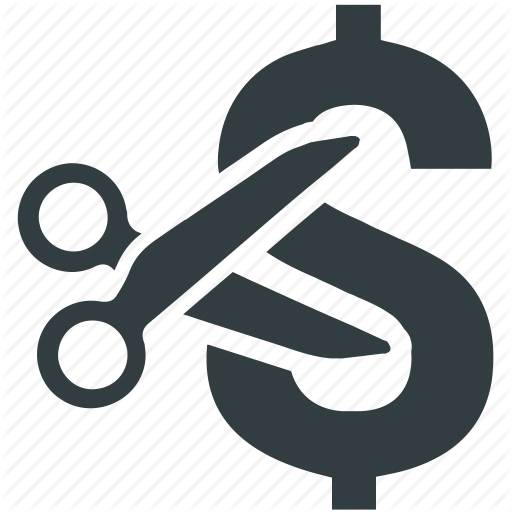 Cost Minimize, Cut Spending, Cutting Bill, Dollar Scissors, Less