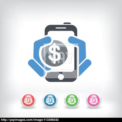 Phone Cost Icon Vector