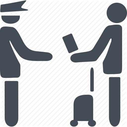 Customs Control, Immigration, Officer, Passport, Police, Security Icon