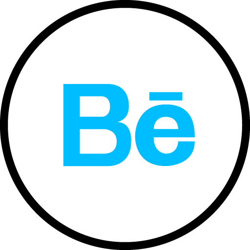 Behance Free Social Media Blue Round Outline Icon Design