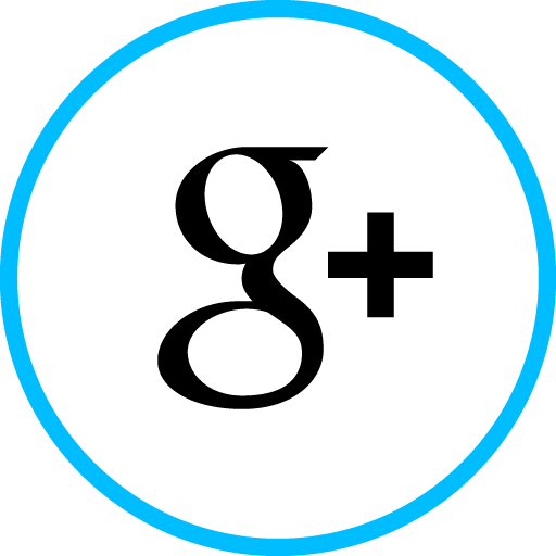 Google Plus Free Social Media Blue Round Outline Icon Design