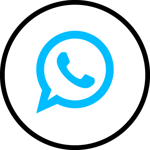 Whatsapp Free Social Media Blue Round Outline Icon Design