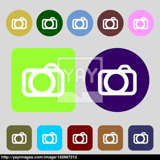 Photo Camera Sign Icon Digital Photo Camera Symbol Colored