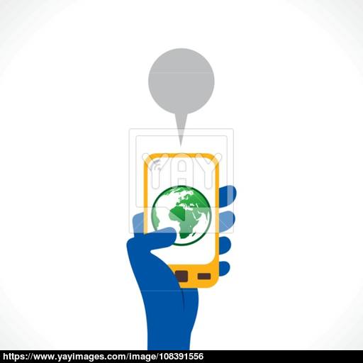 Go Green Or Save Earth Apps Icon Display In Mobile Concept Vector