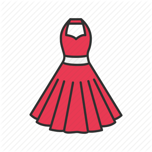 Clothing, Dress, Red Dress, Woman's Dress Icon