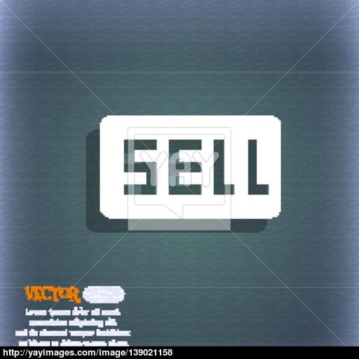 Sell, Contributor Earnings Icon Symbol On The Blue Green Abstract