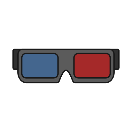 Three, Theater, Dimension, Glasses, Effect, Movie Icon