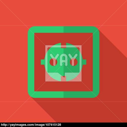 Modern Flat Design Concept Icon Electrical Outlet Vector Illust