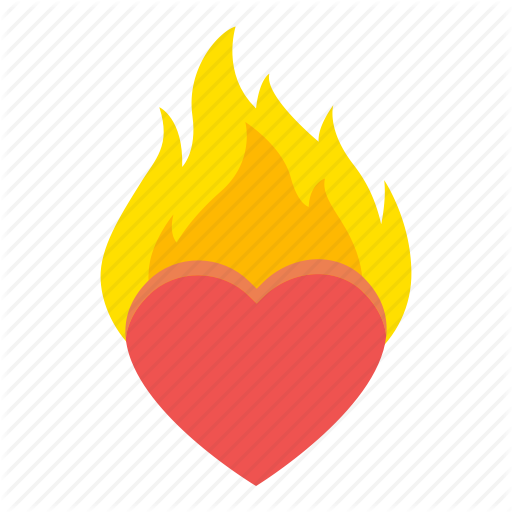 Burning, Fire, Heart, Hot, Love Icon