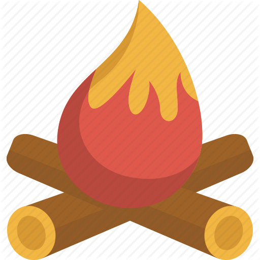 C Camp Fire, Fire, Hot, Warm, Wood Icon