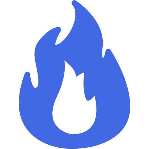 Royal Blue Fire Icon
