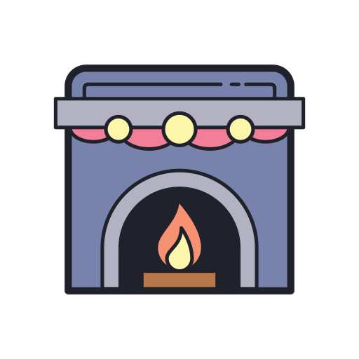 Fireplace Icon Free Of Merry Holidays