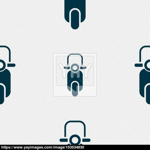 Scooter Icon Sign Seamless Pattern With Geometric Texture Vector