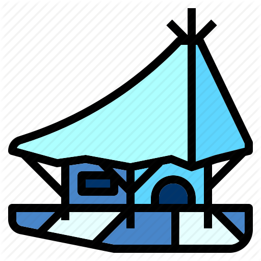 Accommodation, Bungalow, Float, House, Line, Waterhouse Icon