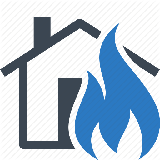 Fire, Flame, Home Insurance, House Icon