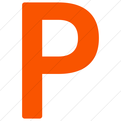 Simple Orange Alphanumerics Uppercase Letter P Icon