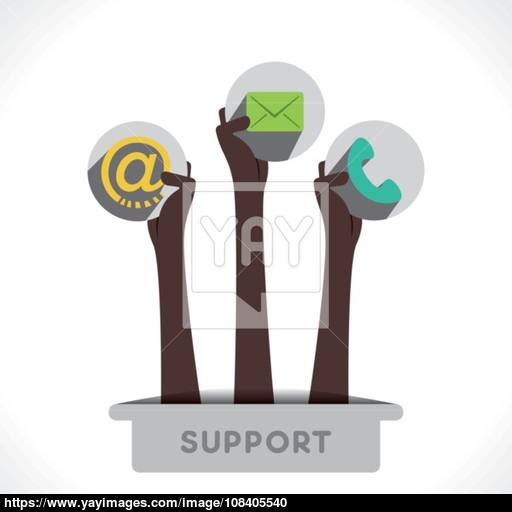Creative Contact For Support Icon Design Concept Vector Vector